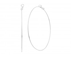 Silver 80 mm Brass Hoop Earring