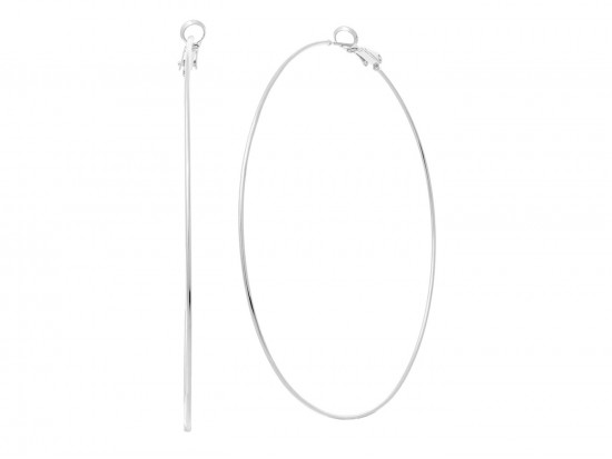 Silver 80 mm Brass Hoop Earring