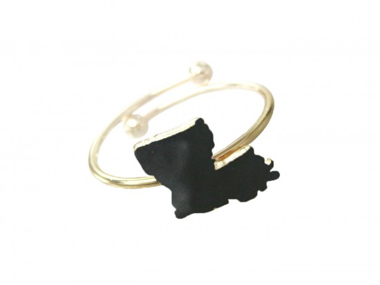 Black Gold Louisiana State Map Wire Ring Black Gold Louisiana State Map Wire Ring