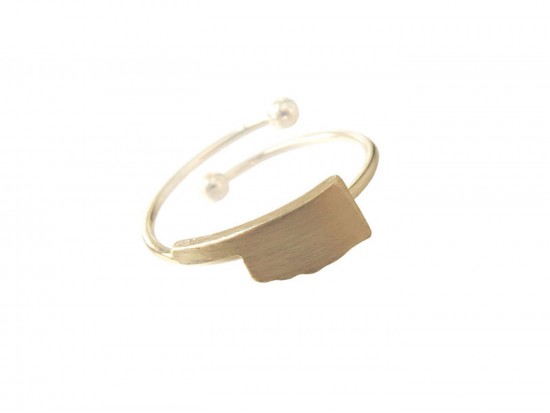Gold Oklahoma State Map Wire Ring