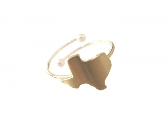 Gold Texas State Map Wire Ring