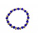 Blue Gold Crystal Rondell Stretch Bracelet