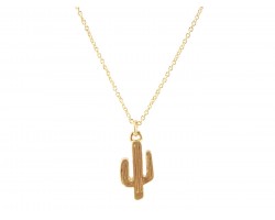 Gold Cactus Chain Necklace