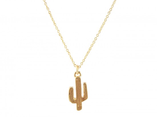 Gold Cactus Chain Necklace