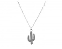 Silver Cactus Chain Necklace