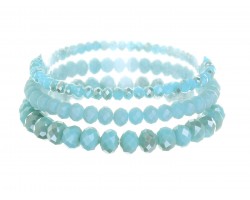 Green Sea Opal Crystal Stretch Bracelets 3 Set