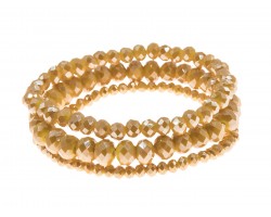 Mustard Yellow Crystal Stretch Bracelets 3 Set