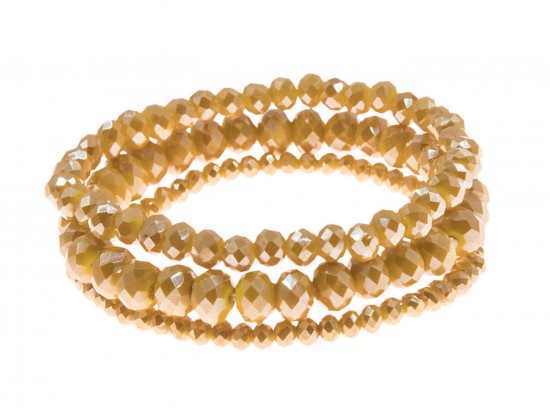 Mustard Yellow Crystal Stretch Bracelets 3 Set Mustard Yellow Crystal Stretch Bracelets 3 Set