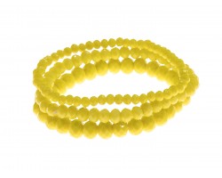 Yellow Crystal Stretch Bracelets 3 Set