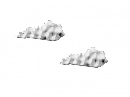 Silver Kentucky State Map Hammered Post Earring
