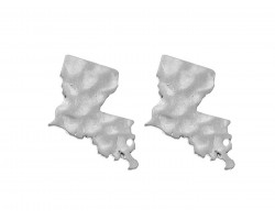 Silver Louisiana State Map Hammered Post Earring