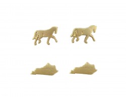 Gold Kentucky Map Horse Post Earring Set