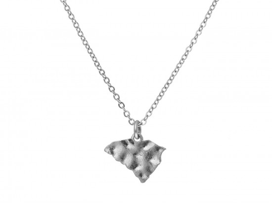Silver South Carolina State Map Chain Necklace