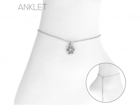 Silver Paw Anklet