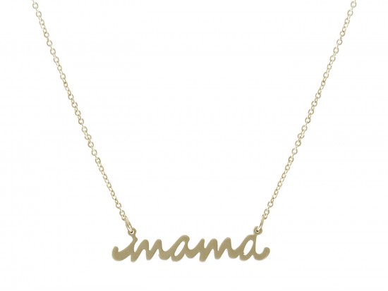 Gold Mama Script Necklace