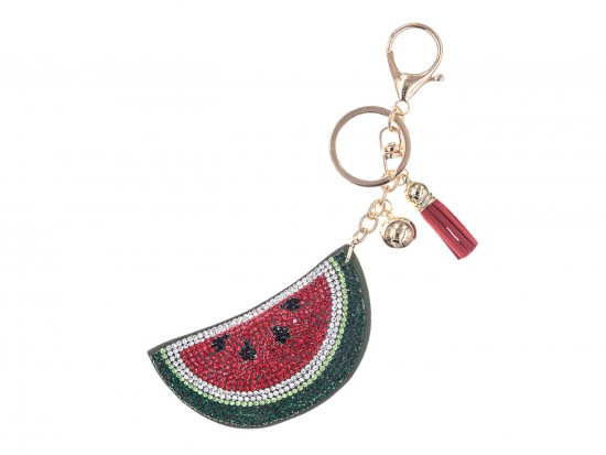 Red Watermelon Crystal Fruit Puffy Key Chain Red Watermelon Crystal Fruit Puffy Key Chain