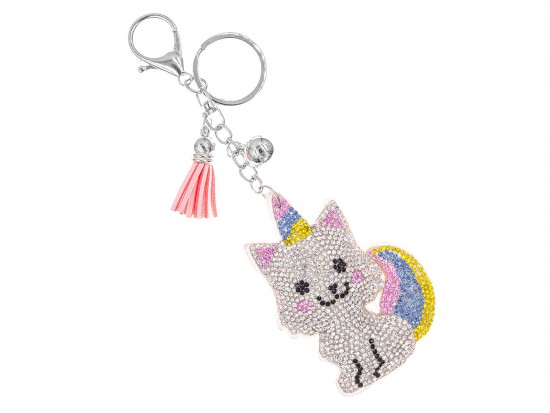 Multi Caticorn Crystal Puffy Key Chain Multi Caticorn Crystal Puffy Key Chain