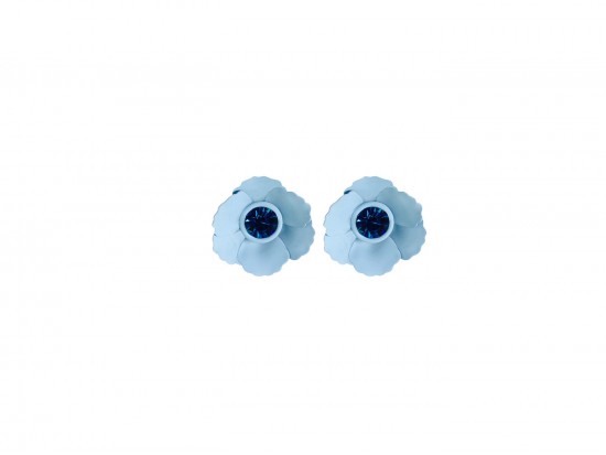 Aqua Blue Crystal Pansey Flower Stud Post Earrings