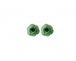 Green Crystal Pansey Flower Stud Post Earrings