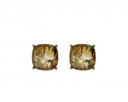Beige Multi Acrylic Cushion Shape Gold Post Earrings Beige Multi Acrylic Cushion Shape Gold Post Earrings