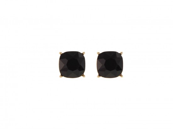 Violet Purple Acrylic Cushion Shape Gold Post Earrings Violet Purple Acrylic Cushion Shape Gold Post Earrings