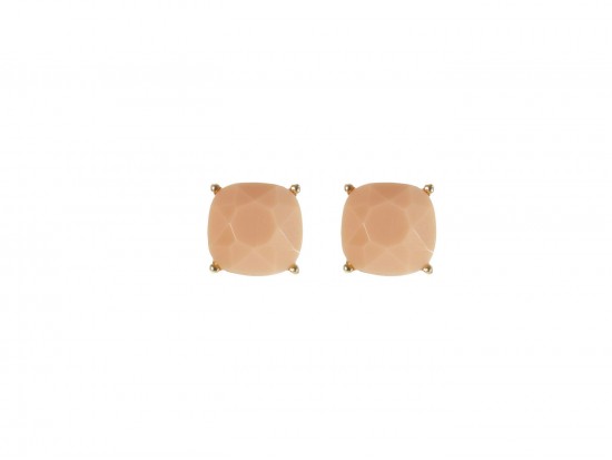 Light Peach Acrylic Cushion Shape Gold Post Earrings Light Peach Acrylic Cushion Shape Gold Post Earrings