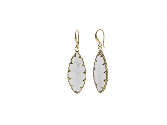 Gray Crystal Marquise Gold Hook Earrings Gray Crystal Marquise Gold Hook Earrings
