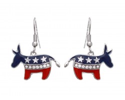 American Flag Donkey Hook Earrings
