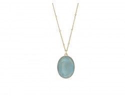 Aqua Oval Pendant Necklace Aqua Oval Pendant Necklace