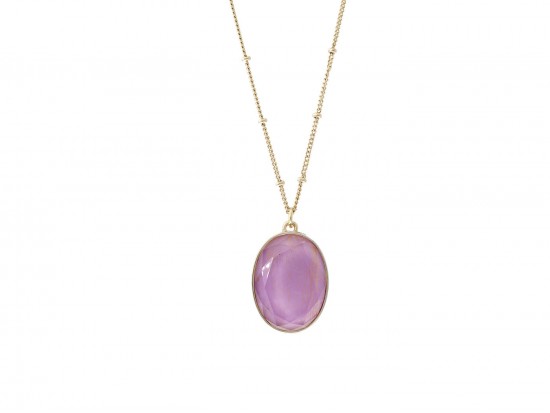 Violet Purple Oval Pendant Necklace Violet Purple Oval Pendant Necklace