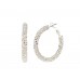 AB Clear Crystal Silver 40mm Hoop Post Earrings