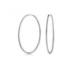 Silver Brass Endless 50mm Hoop Earrings