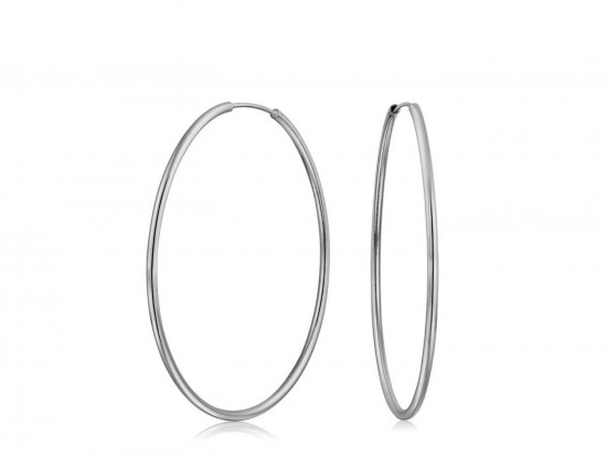 Silver Brass Endless 50mm Hoop Earrings Silver Brass Endless 50mm Hoop Earrings