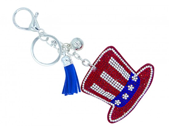 USA Hat Crystal Puffy Key Chain USA Hat Crystal Puffy Key Chain