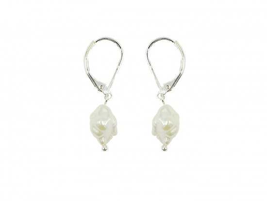 Pearl Freshwater Silver Euro Clip Earrings