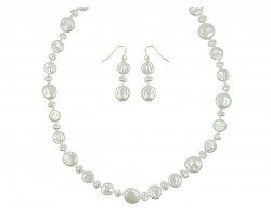 Pearl Coin Beads Knot Necklace Set