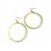 Green Peridot Cube Bead 55mm Hoop Hook Earrings