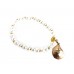 Gold Oyster Pearl Gold Stretch Bracelet