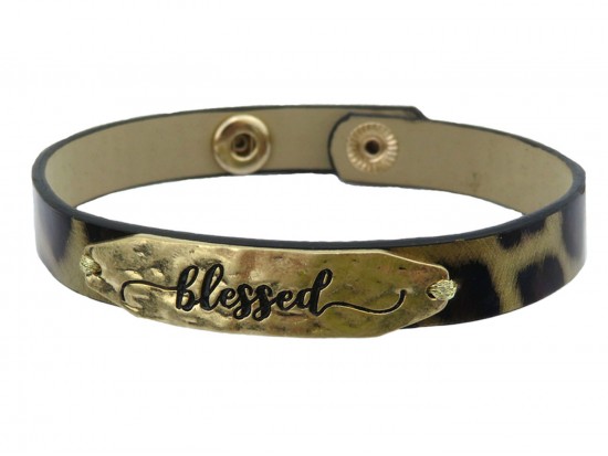 Blessed Gold Leopard Leather Bracelet Blessed Gold Leopard Leather Bracelet