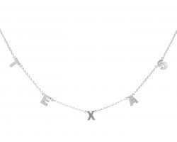 Silver Word Texas Station Necklace