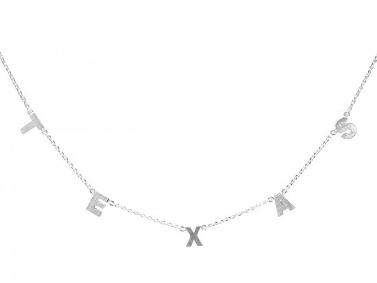 Silver Word Texas Station Necklace Silver Word Texas Station Necklace