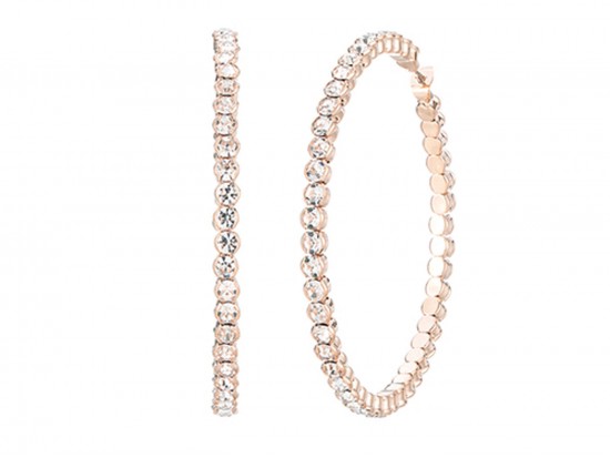 Gold Crystal Memory Wire 55mm Hoop Earring Gold Crystal Memory Wire 55mm Hoop Earring