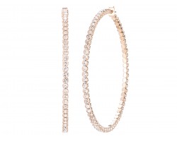Gold Crystal Memory Wire 75mm Hoop Earring