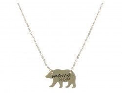 Gold Mama Bear Pendant Necklace