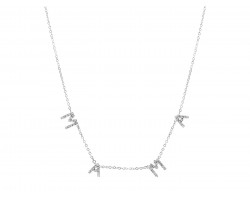 Silver Crystal MAMA Necklace