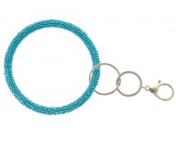 Turquoise Seed Bead Bangle Key Chain