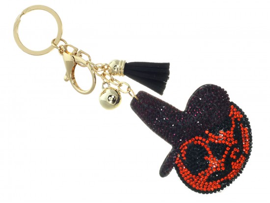 Orange Crystal Jack O'lantern Hat Puffy Key Chain Orange Crystal Jack O'lantern Hat Puffy Key Chain