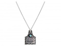 Silver Cow Tag Blessed Necklace Silver Cow Tag Blessed Necklace