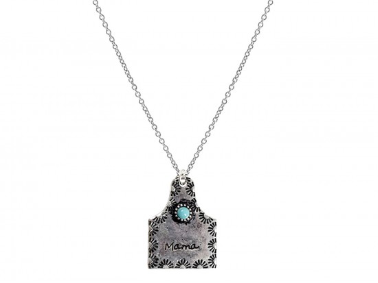 Silver Cow Tag Mama Necklace