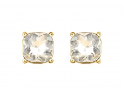 Clear Crystal Square Cushion Post Earrings